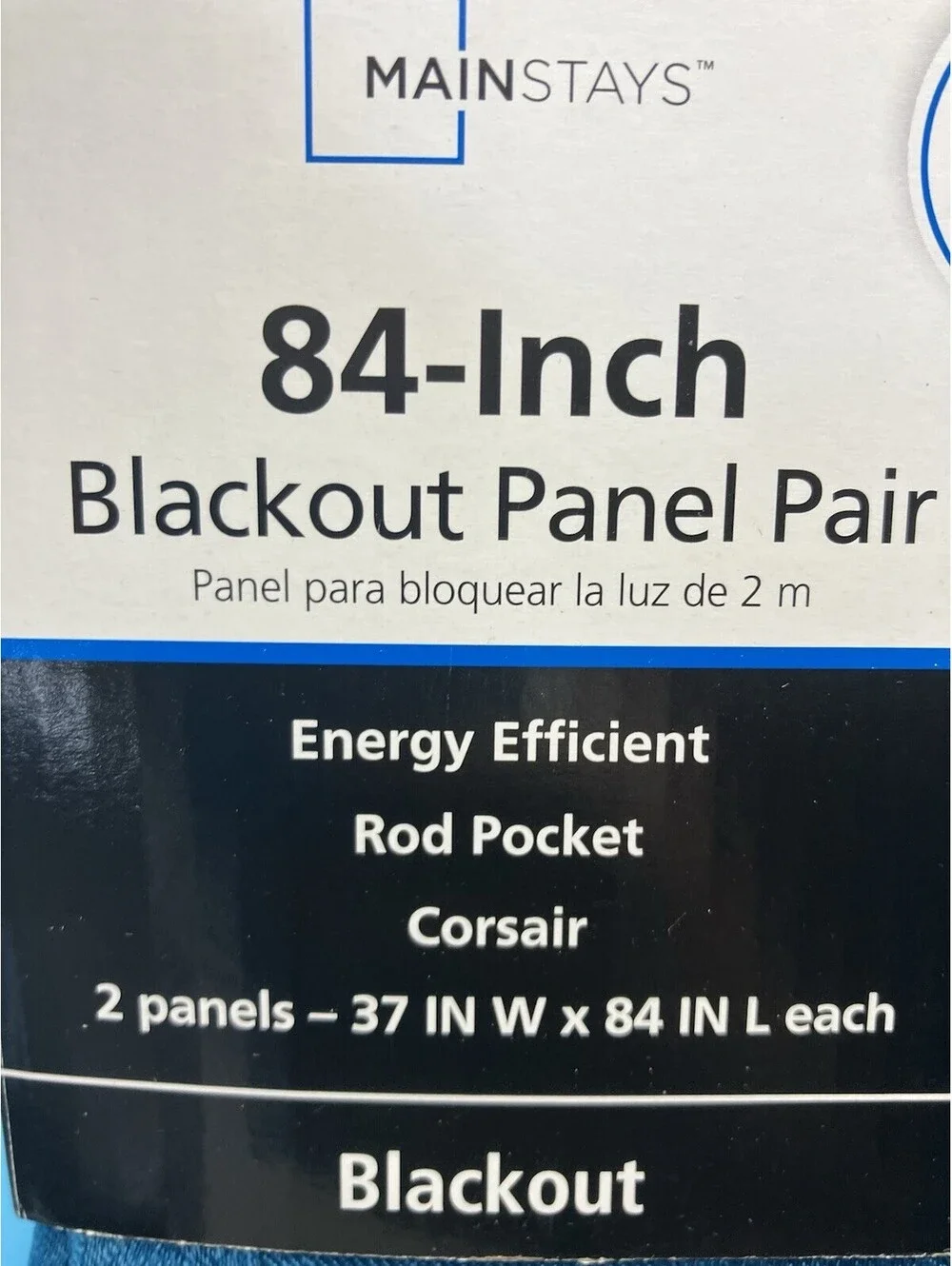 Mainstays 84-Inch Blackout Curtain Panel Pair, 2 Panels, Size 84
